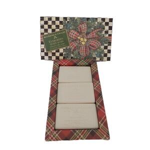 MacKenzie Childs Evergreen Guest Soaps Blend Of Balsam Fir, Cedar & Juniper NEW